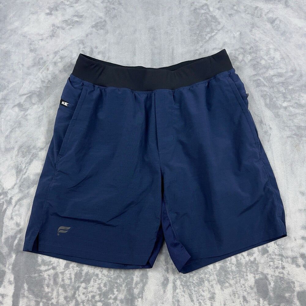 Fabletics The Franchise Shorts Mens Sz M Navy Blue Athletic Lined Running Gym